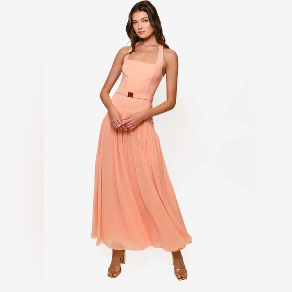 chinese dress ladies Bestow Black Open-Back Maxi Dress With Oversized White Bow – Club L London main image 1
